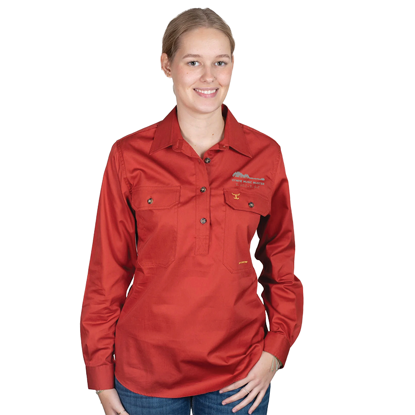 Women's Jahna Half Button Rust - Just Country